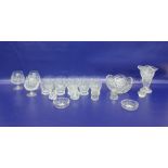 Assorted glassware to include Edinburgh crystal tumblers, cut glass bowl, vase, etc