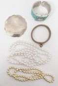 Large quantity of costume jewellery to include bangles, beads, necklaces, etc