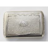 George III engine-turned and engraved snuff box wi