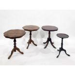 Four assorted pedestal tables (4)