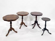 Four assorted pedestal tables (4)