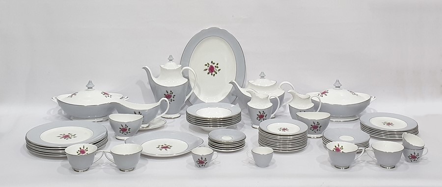 Royal Doulton part table service in the 'Chateau Rose' pattern, comprising plates and bowls of
