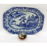 Antique Chinese porcelain small meat dish with und