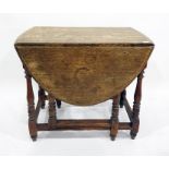 20th century oak gateleg dining table