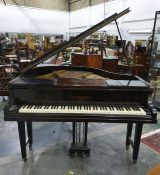 20th century mahogany boudoir grand piano by Challen & Son of London