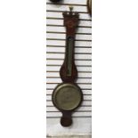 Rosewood and inlaid banjo-type barometer, the dial marked 'G Tognetti & Co of Portsmouth'