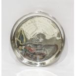 Silver salver by Israel Freeman & Son Ltd, London 1956, of plain circular form with reeded border,