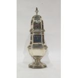 Silver sugar caster by C J Vander Limited, London 1935, with Jubilee mark, of panelled form, on