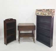Oak open bookcase, a two-tier oak tea trolley and another bookcase (3)