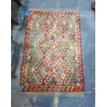 Vegetable dye wool chobi kelim rug, 124cm x 80cm