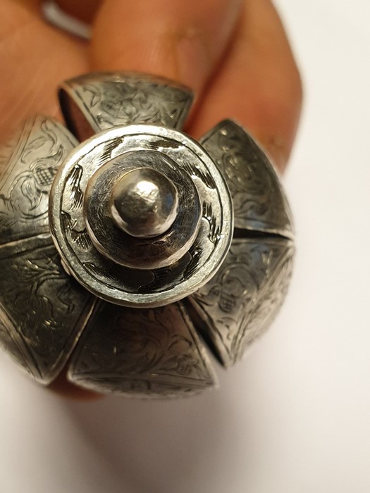 Silver pomander, circa 1600, unmarked, of globe fo - Image 3 of 13