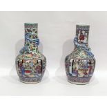 Pair 19th century Chinese Canton porcelain vases,