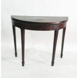 19th century mahogany demi-lune card table