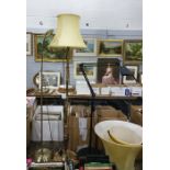 Brass and faux-onyx alabaster standard lamp with s