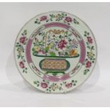 Chinese porcelain plate painted in famille rose co