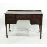 Late 19th/early 20th century mahogany dressing table with central drawer flanked by a pair of