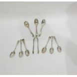 Set of eight silver teaspoons by Cooper Brothers, Sheffield 1895, with engraved decoration and a