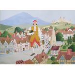 Dorothy C Edwards Watercolour 'Scene from Gulliver's Travels' signed lower left, together with