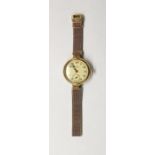 Lady's Pearce 18ct gold wristwatch with circular d