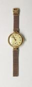 Lady's Pearce 18ct gold wristwatch with circular d