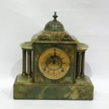 Onyx cased mantel clock with Roman numerals to the