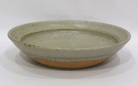 Stoneware studio bowl of shallow circular form wit