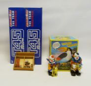 4 Boxes of Scalextric T45 team Roadtrain together with Talking Toucan, lead figures etcCondition