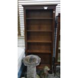 A 20th century mahogany open bookcase, 73cm x 181cm