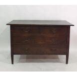20th century oak chest of two short over two long drawers, 127.5cm x 84.5cm and a mahogany framed