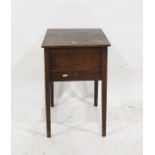 A 20th century oak sewing chest and accouterments