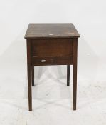 A 20th century oak sewing chest and accouterments