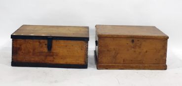 Two pine lift-top chests (2)