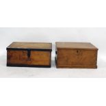 Two pine lift-top chests (2)