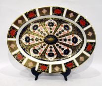 Royal Crown Derby oval meat plate Old Imari pattern number 1128 dated 2003, 41.5cm long