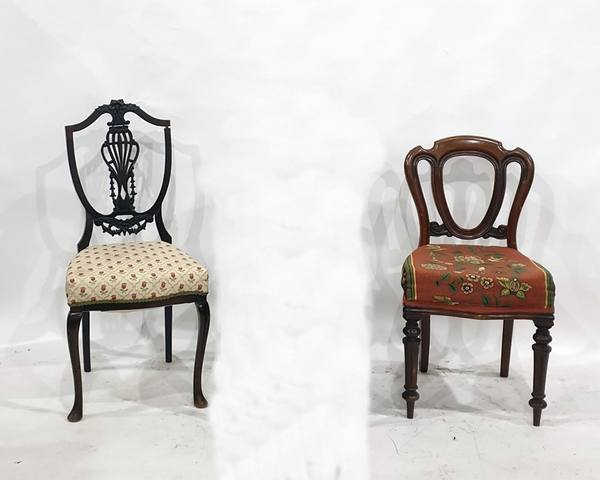 Pair of 19th century mahogany framed bedroom chairs and another (3)
