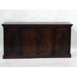 19th century mahogany sideboard of four doors, raised upon a plinth base, 183cm x 91cm