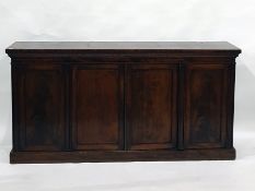 19th century mahogany sideboard of four doors, raised upon a plinth base, 183cm x 91cm