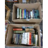 Militaria, a quantity of books relating to the Navy, Airforce, WWII, travel, etc (2 boxes)
