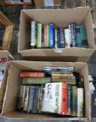 Militaria, a quantity of books relating to the Navy, Airforce, WWII, travel, etc (2 boxes)