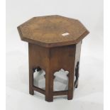 Eastern octagonal folding table with brass inlay Condition ReportThere is small amount of damage