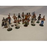 Collection of lead painted soldiers to include French soldiers etc (18)