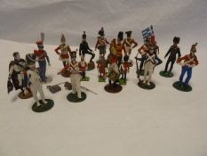 Collection of lead painted soldiers to include French soldiers etc (18)