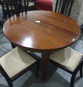 Modern Eastern hardwood dining table, 107cm diameter