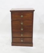 A late 19th/early 20th century mahogany secretaire chest, the secretaire drawer over four drawers,