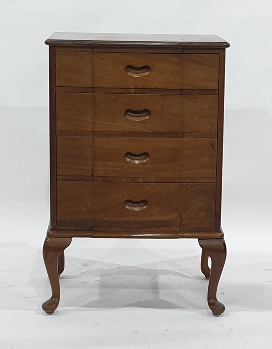 A 20th century Eastern chest of four long drawers, to cabriole supports, 53.5cm x 83cm