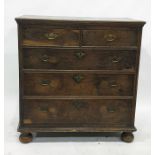 19th century mahogany chest of two short over three long drawers, with applied moulded edge, brass