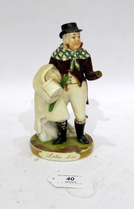 Rockingham Porcelain Theatrical Figure The comic actor John Liston as Lubin Log, after an - Image 2 of 8