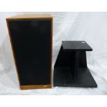 Pair of Spendor SP1 speakers in figures wood cases, on pair Rata ebonised wood stands (with boxes)