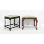 Two needlework topped stools (2)