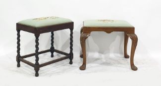 Two needlework topped stools (2)